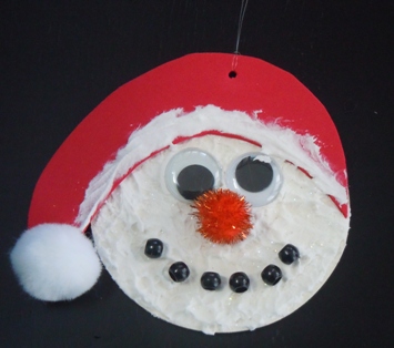 Christmas crafts for kids - glitter snowman ornament